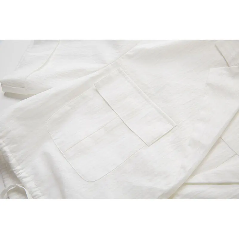 

XITAO Short Drawstring Belt Shirt Solid Color Casual Fashion Turn-down Collar Simplicity Women Top 2021 Summer New LDD1113