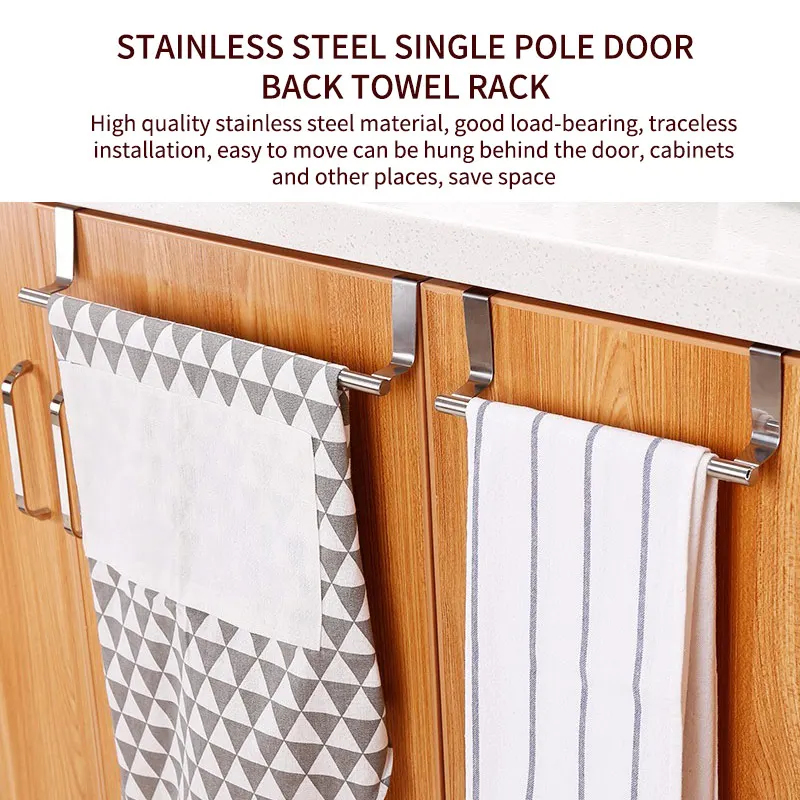 Stainless Steel Telescopic Towel Bar Racks Holder Hanger Organizer Rail Bathroom Kitchen | Обустройство дома