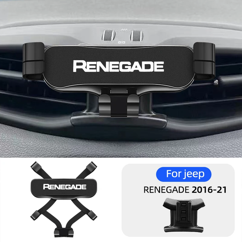 metal car phone holder for jeep renegade 2016 2017 2018 2019 2020 2021 in car mobile holder gps holder gravity navigation holder free global shipping