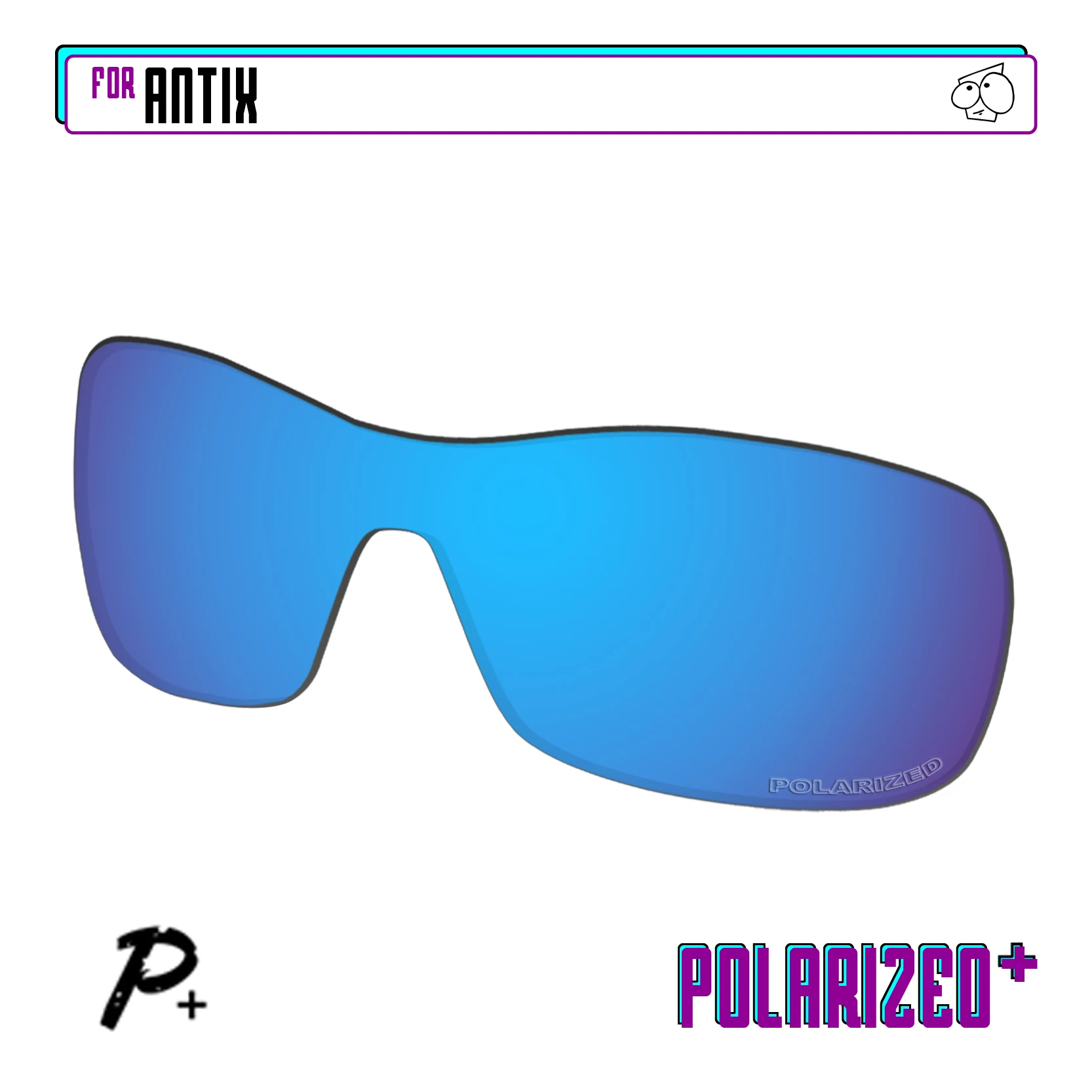 EZReplace Anti Seawater Polarized Replacement Lenses for - Oakley Antix Sunglasses - Blue P Plus