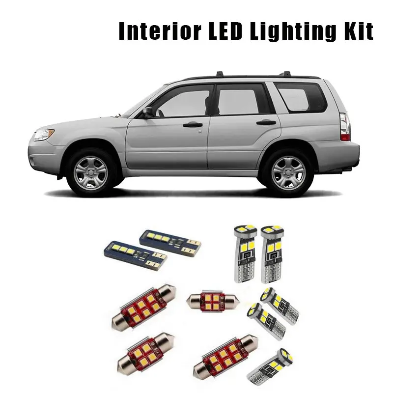 

Белые светодиодный светодиодные лампы для 2003-2006 2007 2008 Subaru Forester, 8 шт., комплект купольсветильник ламп для салона карты, подходят для багажник...