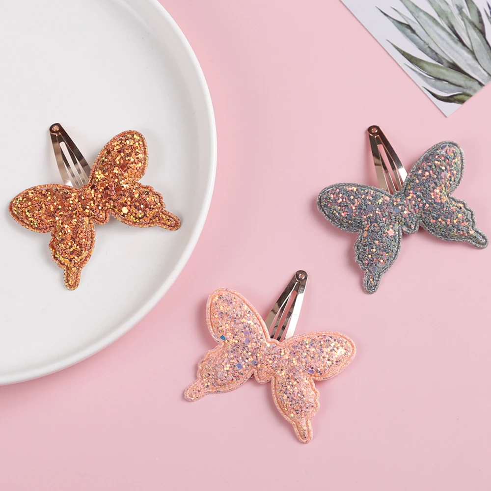 

Shiny Butterfly Hair Clips for Baby Girl BB Barrettes for Newborn Hairpins Children Hairgrips Snap for Baby Hair Accessories