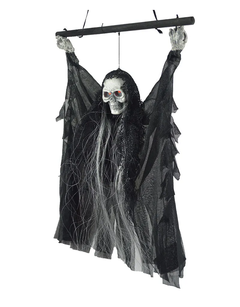 Хэллоуин ужас Светящиеся в темноте скелет привидение дом висит жнец вечерние