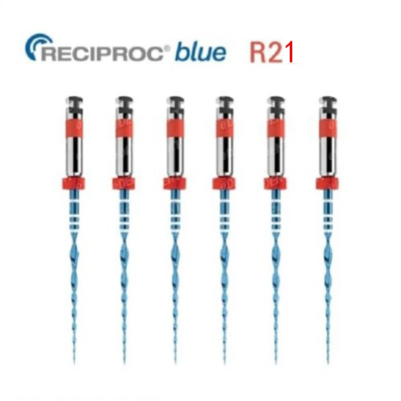 R25 21MM Reciproc файл Стоматологическая синяя термообработка 6 шт. R50 21 мм стоматологическая медицинская для стоматолога Endo инструменты для лечения - Цвет: R25 21MM