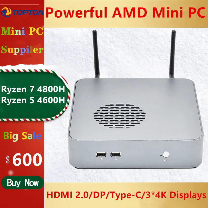 Topton новейший мини ПК AMD Ryzen 5 3550H 4 ядра 8 потоков 3 7 ГГц Мини компьютер Windows 10 64 бит HDMI