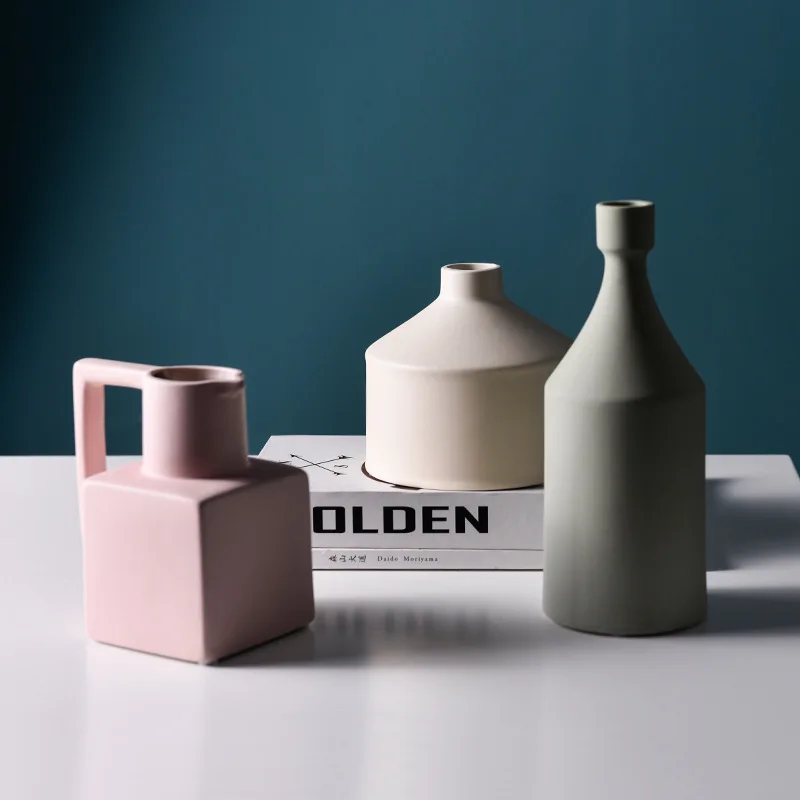 

Geometric Irregular Vase Art Flower Bottle Modern Home Decorative Pot for Flower Ceramic Wedding Vase Nordic Home Ornament