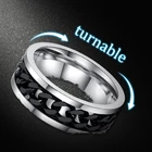Кольцо-Спиннер ADOMANER для мужчин и женщин, классическое кольцо из нержавеющей стали, Крутое вращающееся модное ювелирное изделие, Прямая поставка, оптовая продажа