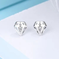 s925 silver stud earrings for women small fashion jewelry lovely diamond shape dangle earrings