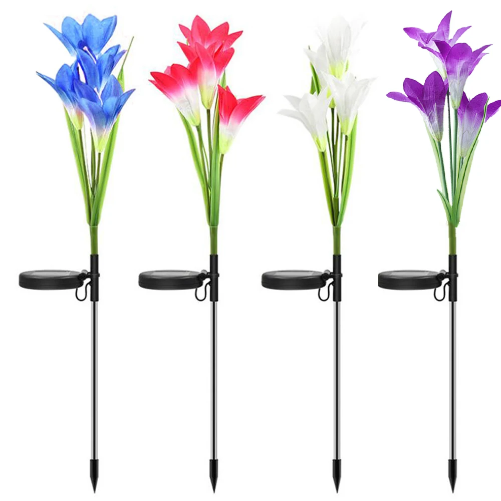 

Solar Power Lily Flower LED Light Stake Lamp for Garden Lawn Path Yard Outdoor Night Lights New Party Decor Animal Lights