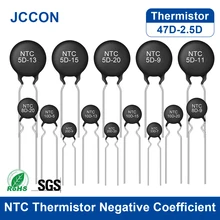 10Pcs NTC Thermistor Negative Temperature Coefficient 2.5D 5D 8D 10D 16D 20D 33D 47D 7 9 11 13 15 20 25 3D-15