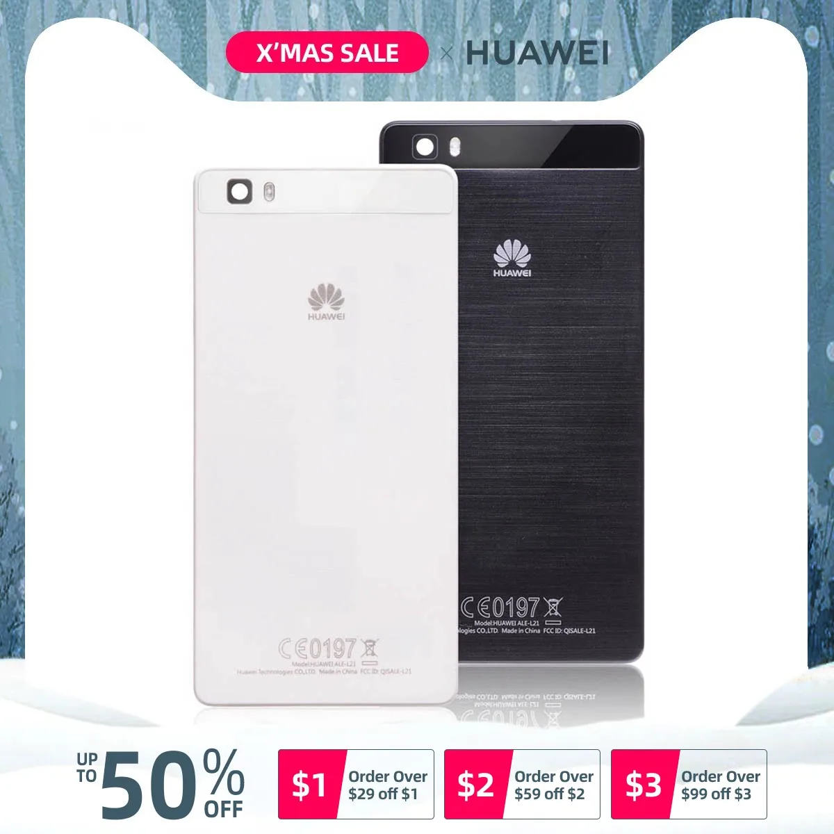 Задняя крышка батареи для huawei P8 Lite задняя крышка оригинальная замена черный белый