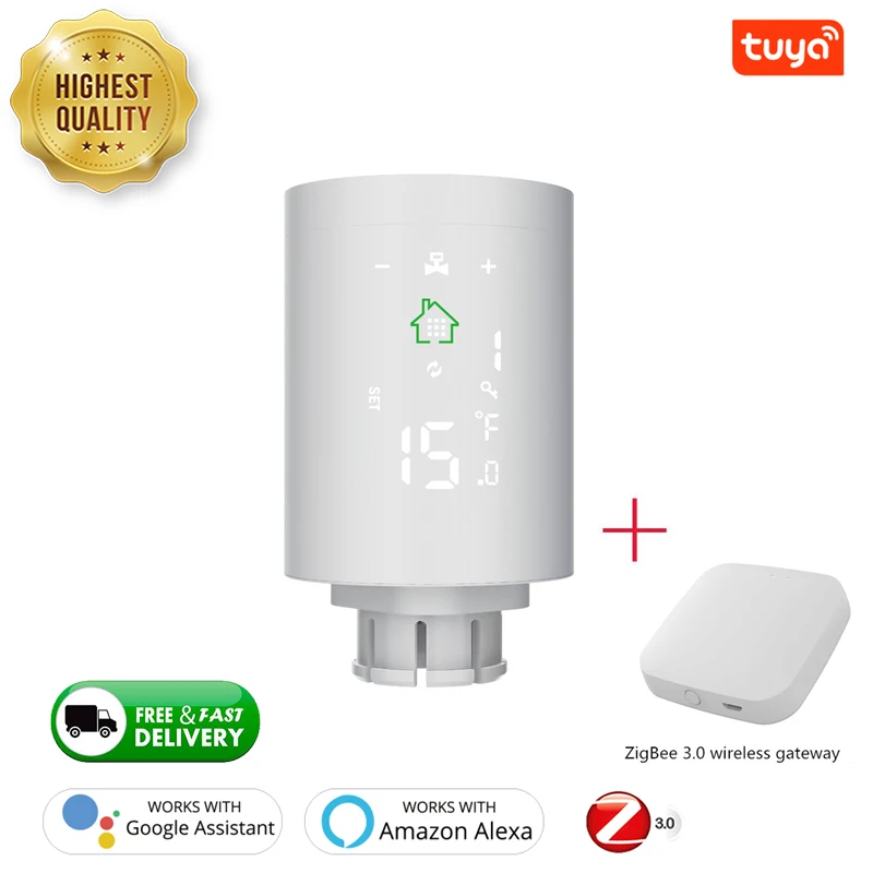 Умный привод радиатора Tuya ZigBee3.0 2MQTT программируемый термостатический клапан