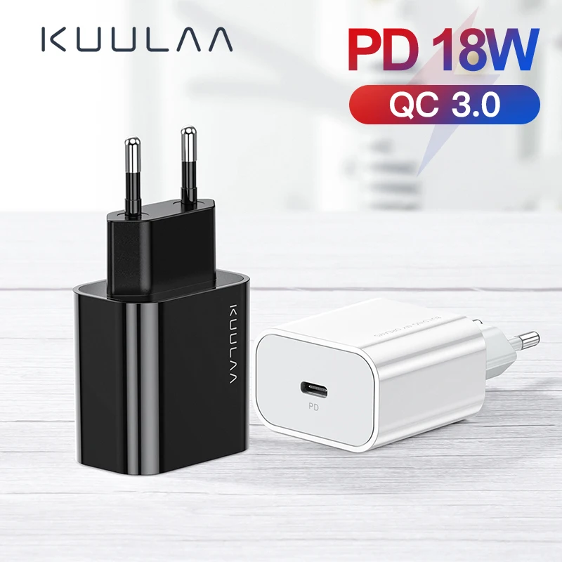 KUULAA USB зарядное устройство 18 Вт PD 3 0 Быстрая зарядка 4 C разъем для мобильного