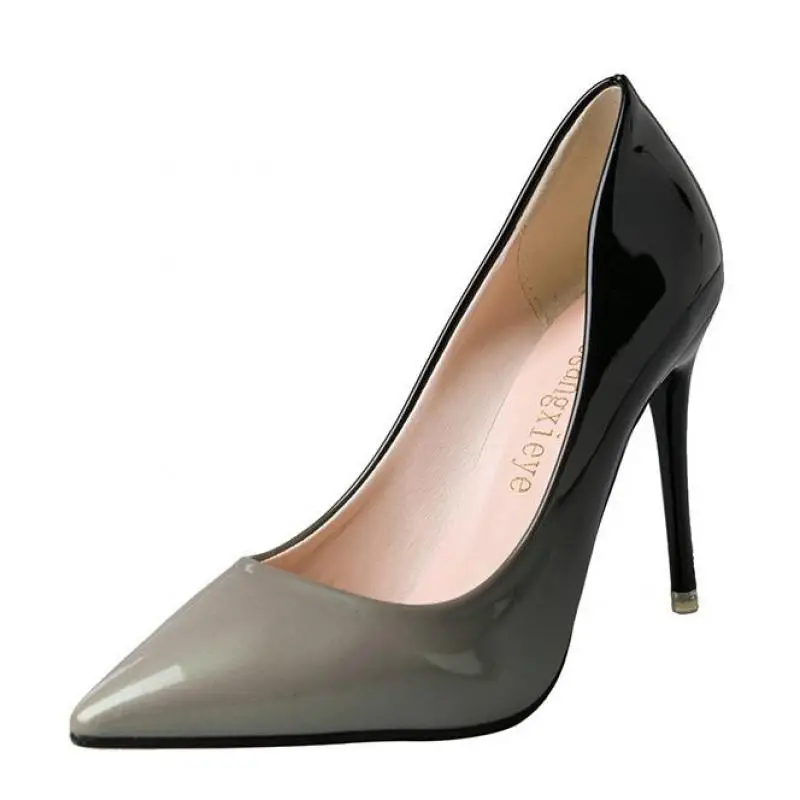 

2021 женские туфли-лодочки на высоком каблуке, сексуальные туфли для ночного клуба, свадьбы, повседневные туфли с острым носком, с градиентом, ...