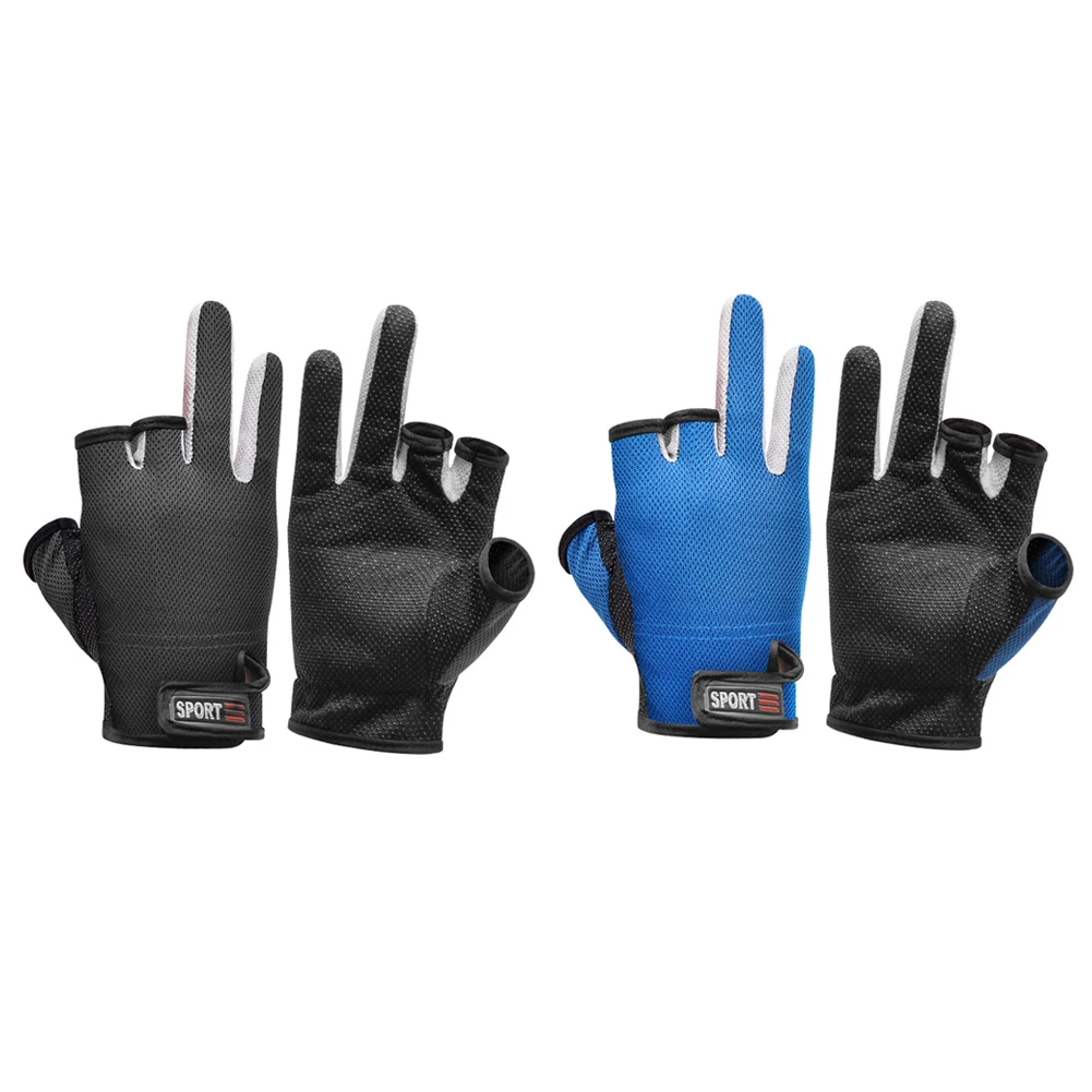 

1 Pair Fishing Gloves 3 Cut Fingers Waterproof Anti-Slip Riding Hiking Sports Mittens OutdoorCasual Half Finger Angling Gloves
