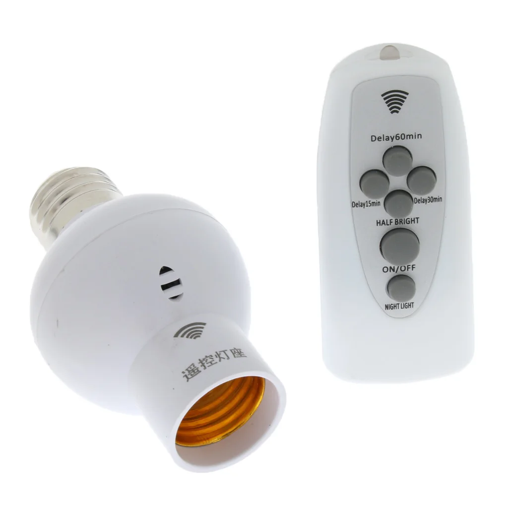 

Remote Control LED Ligth Bulb Socket Adaptor Lamp Holder 40W AC 85-265V