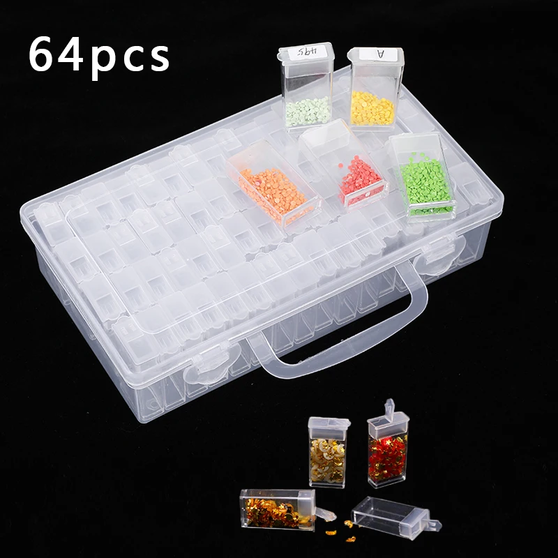 

56/64pcs Bottles Diamond Painting Tools Accessories Storage Box Beads Container Diamond Embroidery Stone Mosaic Convenience Box