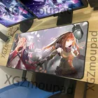 Большой игровой коврик для мыши XGZ, черный, с застежкой по краям, для девочек, фронтальная линия, пользовательский компьютерный коврик для клавиатуры, Модный Резиновый нескользящий коврик для подставки