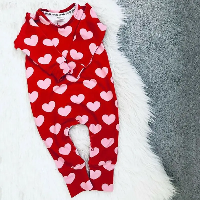 Новая модная одежда для новорожденных девочек на День Святого Валентина