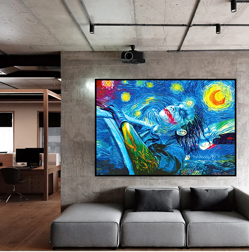 

Famous Painter Van Gogh whith ClownJoker Picture Canvas Paniting Poster Nordic Modern Wall Art Oil Painting Home LivingroomDecor