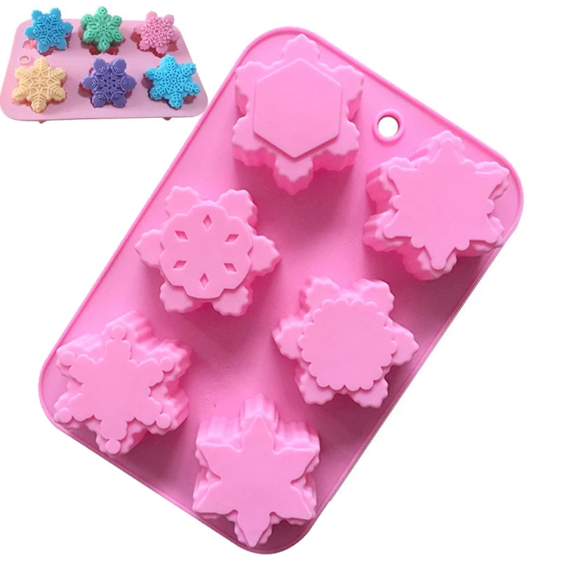 Silicone Moon Cake Mold Kitchen Baking Utensils Pastry Food Grade 6 Even Big Snowflake MAQUETER Eco-friendly |