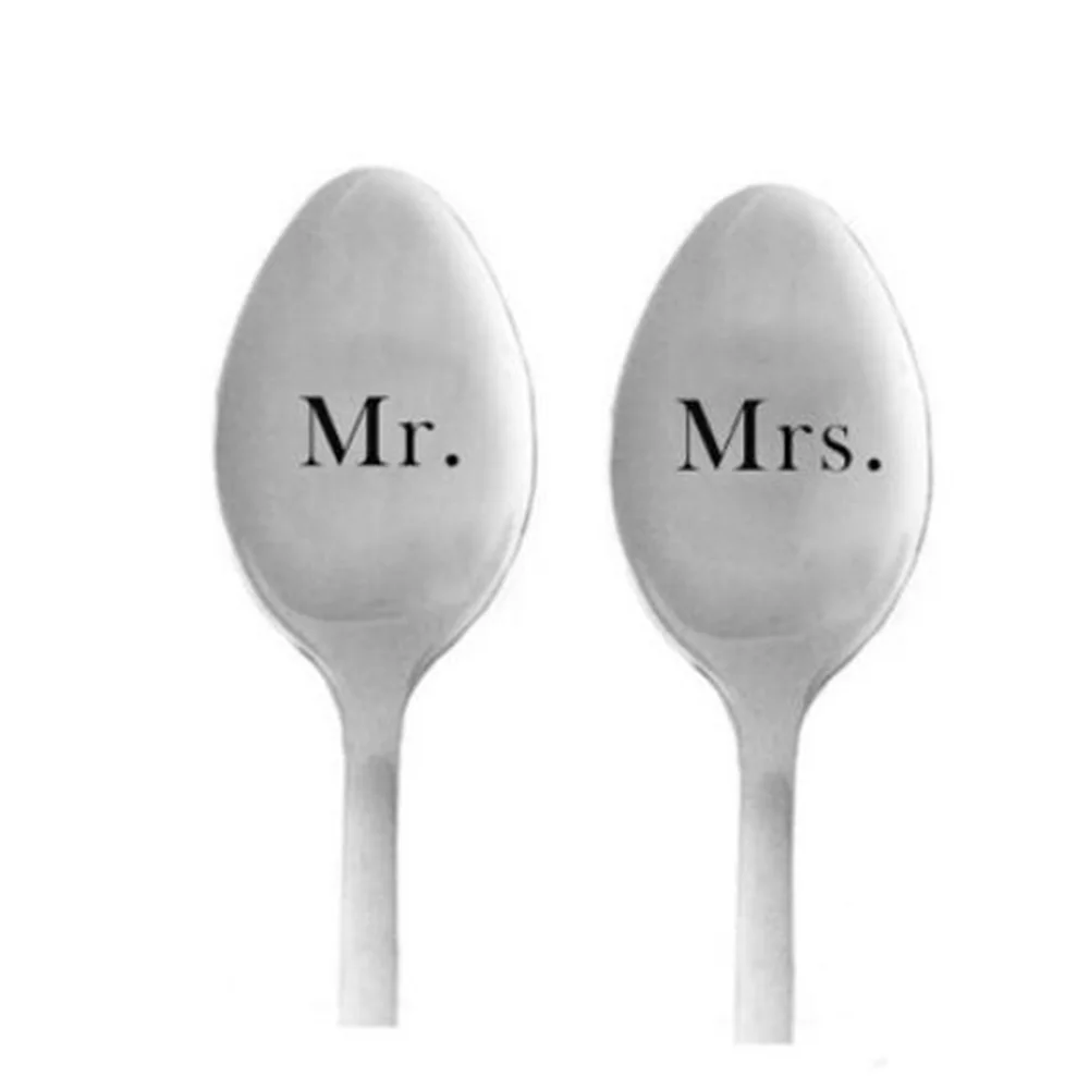 Новые длинные ручки из нержавеющей стали ложки для чая и кофе MR MRS Good Morning красивые