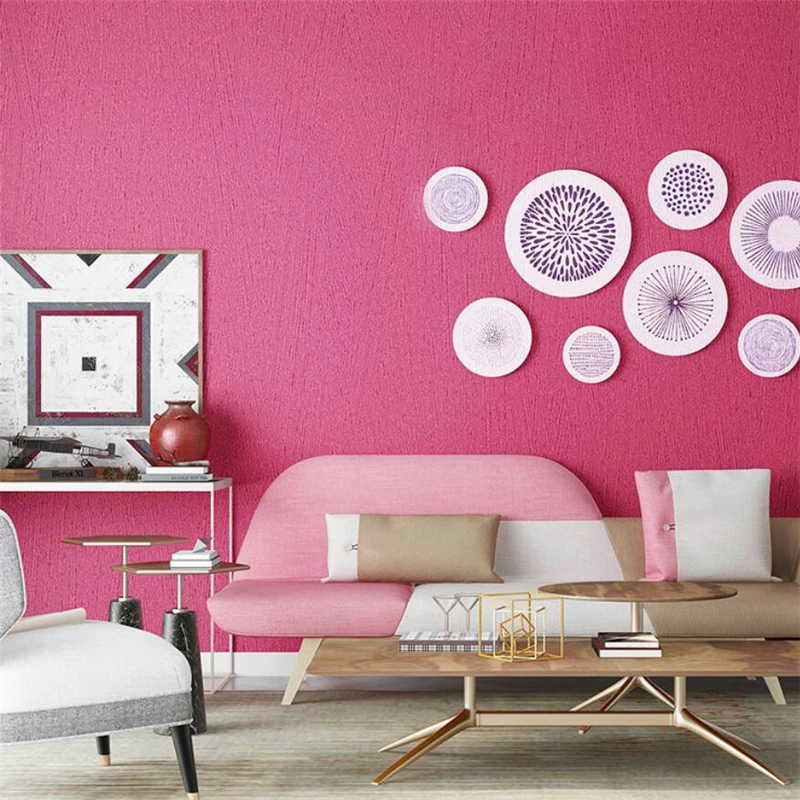 Новые обои wellyu в скандинавском стиле однотонные Розовые Симпатичные современные