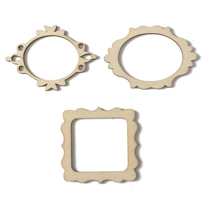 30 шт./компл. НЕОБРАБОТАННАЯ рамка резная деревянная рукоделие искусство для