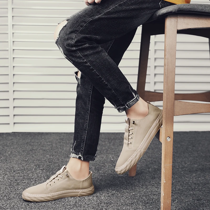 Лоферы мужские парусиновые дышащие кроссовки повседневная обувь корейский