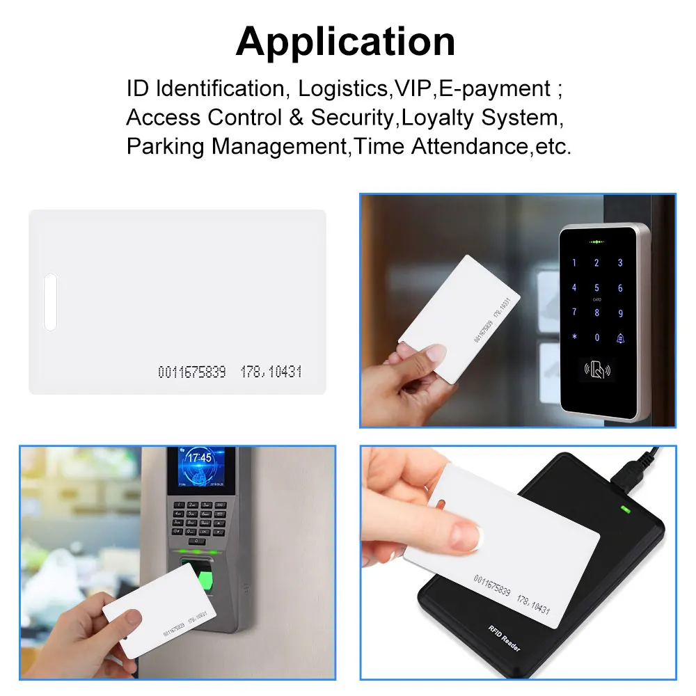 Карта-раскладушка RFID TK4100 EM4200 125 кГц ПВХ толщина 1 8 мм 64 бита стандарт ISO только для