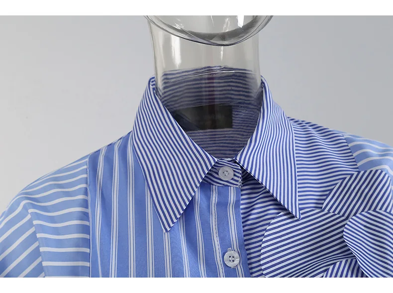 

Fashion women short Sleeve stripe Print shirt dress Elegant Patchwork Casual female Dress