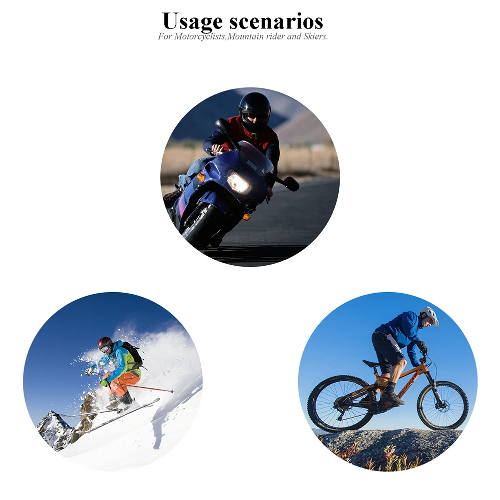 

1000m Waterproof Motorcycle Helmet Bluetooth Wireless Headset Hands-Free Motorcycle Bluetooth Walkie Talkie With Fm Radio