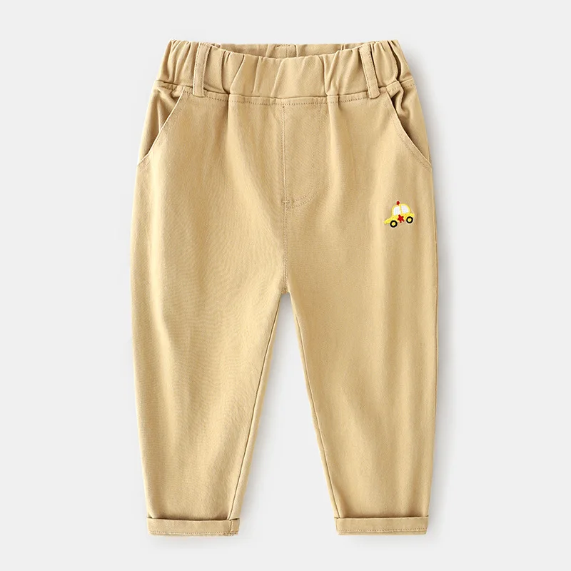 Детские штаны повседневные с мультяшным автомобилем для мальчиков длинные
