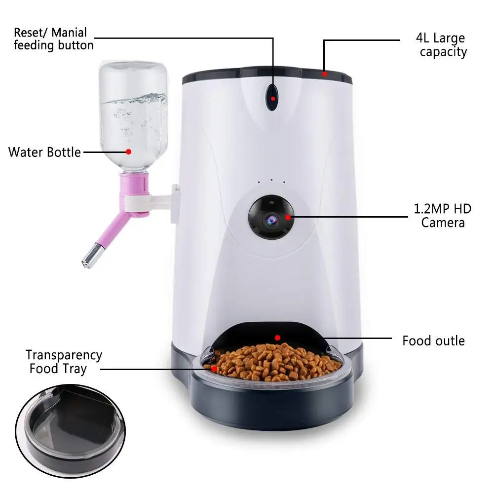 Автоматический Питатель для домашних животных умный диспенсер воды таймер с hd