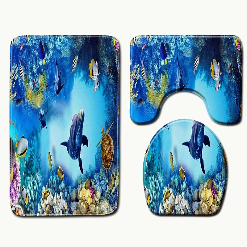 Водопоглощающий коврик Zeegle с 3D принтом для ванной комнаты набор ворсистых