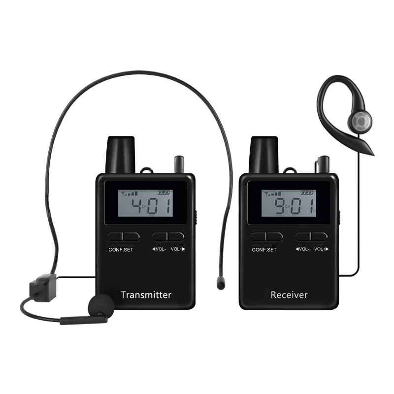 

One to Many Portable Wireless Audio Tour Guide System 1 Transmitter + 1 Receiver for Conference Guided Instruction Church Hajj