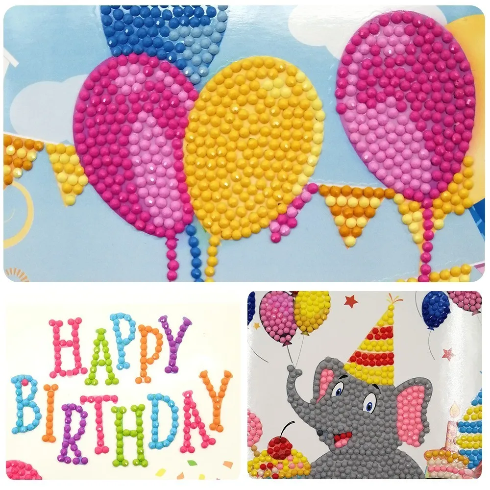 EverShine DIY Diamond Painting Birthday Cards Postcard Cartoon Embroidery Full Display Children's Handmade Gift|Алмазная мозаика и