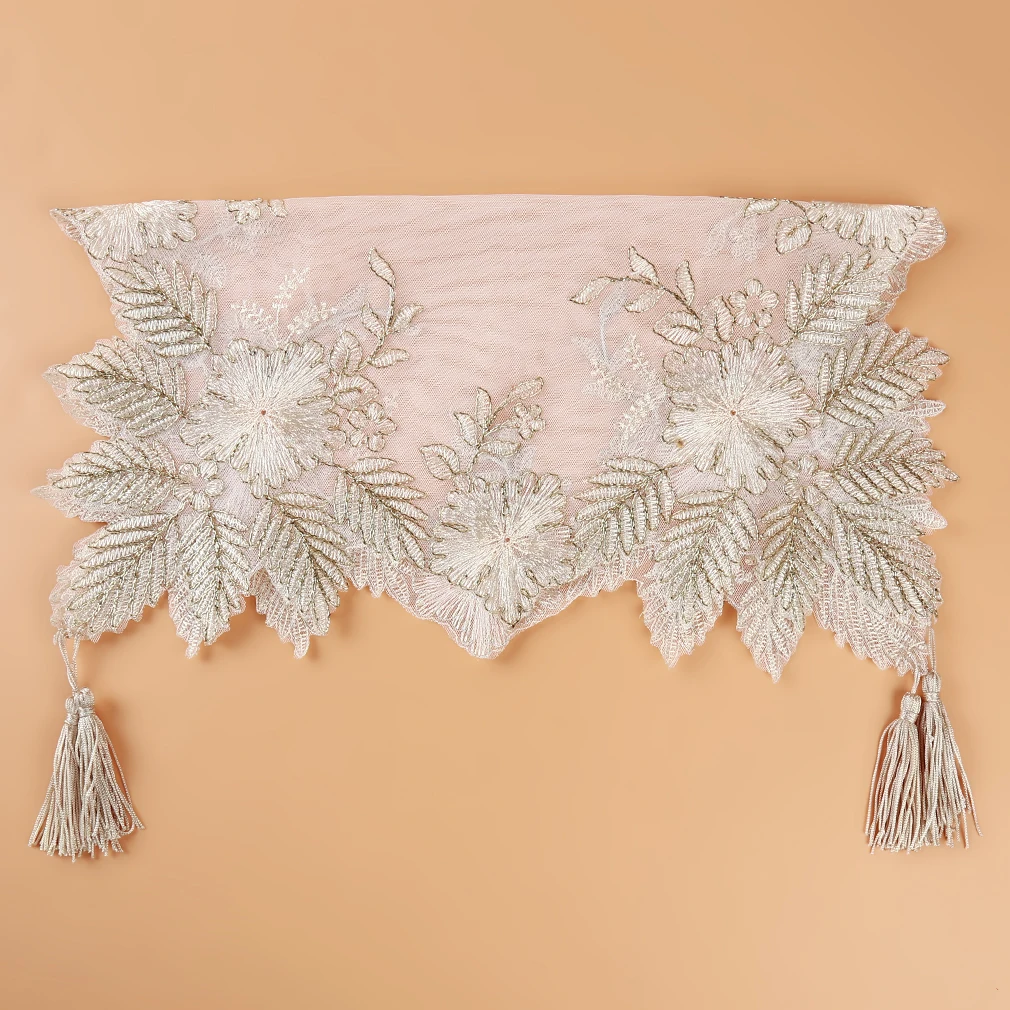 Светлая Золотая кружевная ткань в европейском стиле с вышивкой пылезащитный