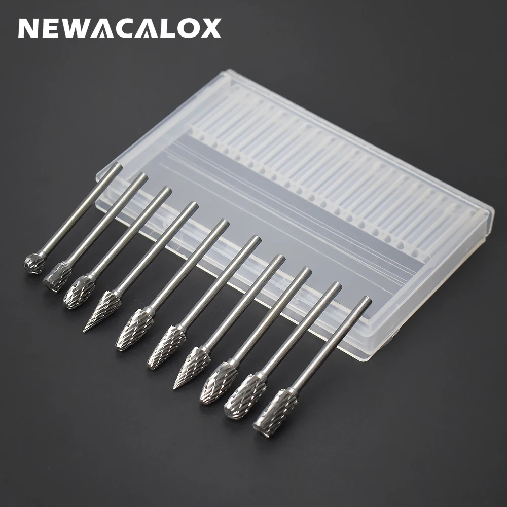 Newacalox 10 шт. Dremel карбида заусенцы Бурильные долото комплект Ротари Burr Micro S | Сверла -32668928770
