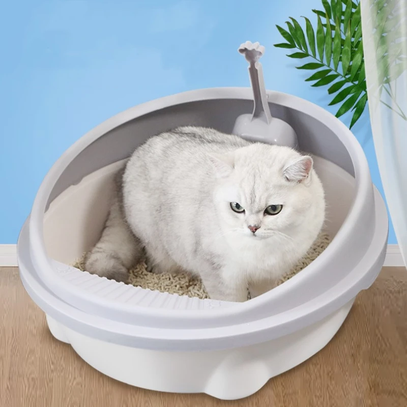 

Semi Closed Litter Sand Box Scoop Anti-splash Portable Plastic Large Deodorant Sandpit Cat Self Cleaning Pet Toilet Accessories