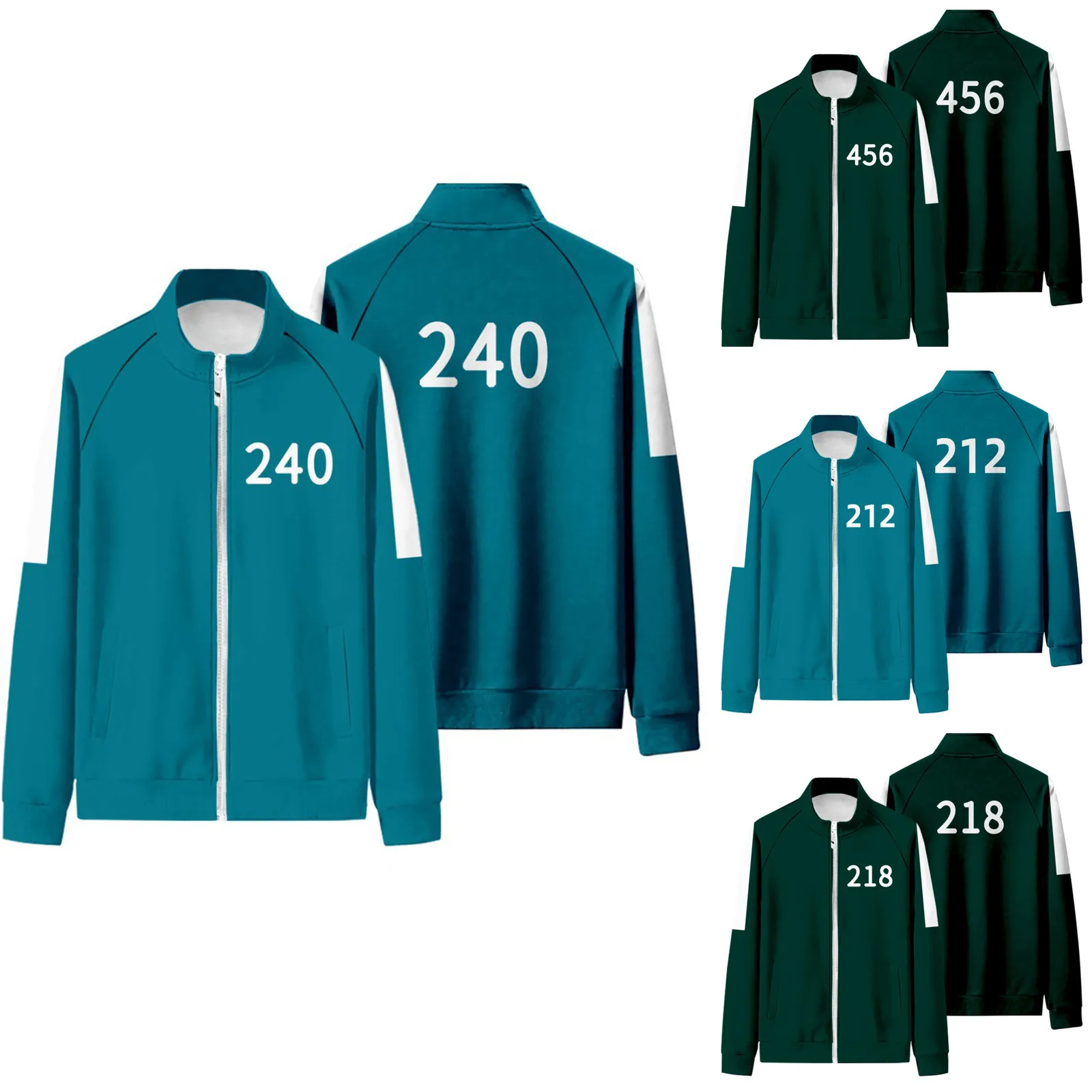 

Детская толстовка на молнии с воротником-стойкой и 3D-принтом из игры кальмар, детские толстовки, топы унисекс для мальчиков и девочек, куртк...