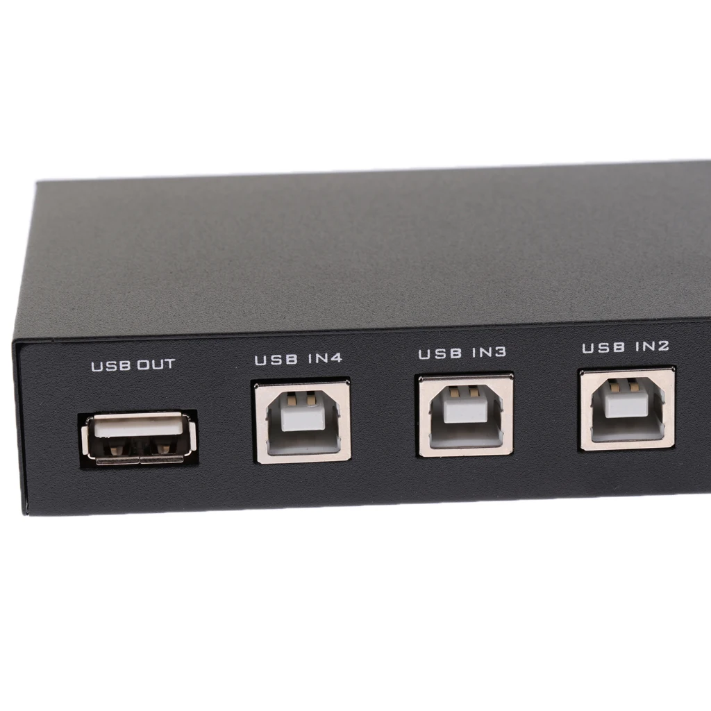 USB 2,0 Обмен электрораспределительной коробкой многопозиционного переключателя KVM 4 Порты и разъёмы концентратор для сканер компьютера принтер черный