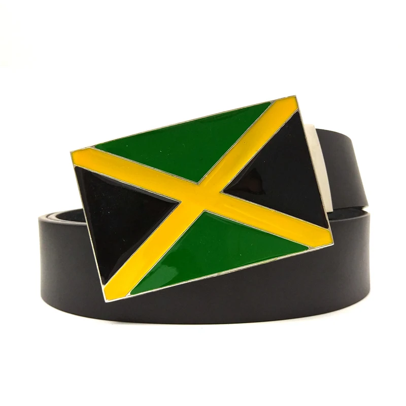 

9 Countries National Flags Big Metal Buckle Black Mens Belts for Casual Jeans Western Cowboy Fashion Accessories for Clothing