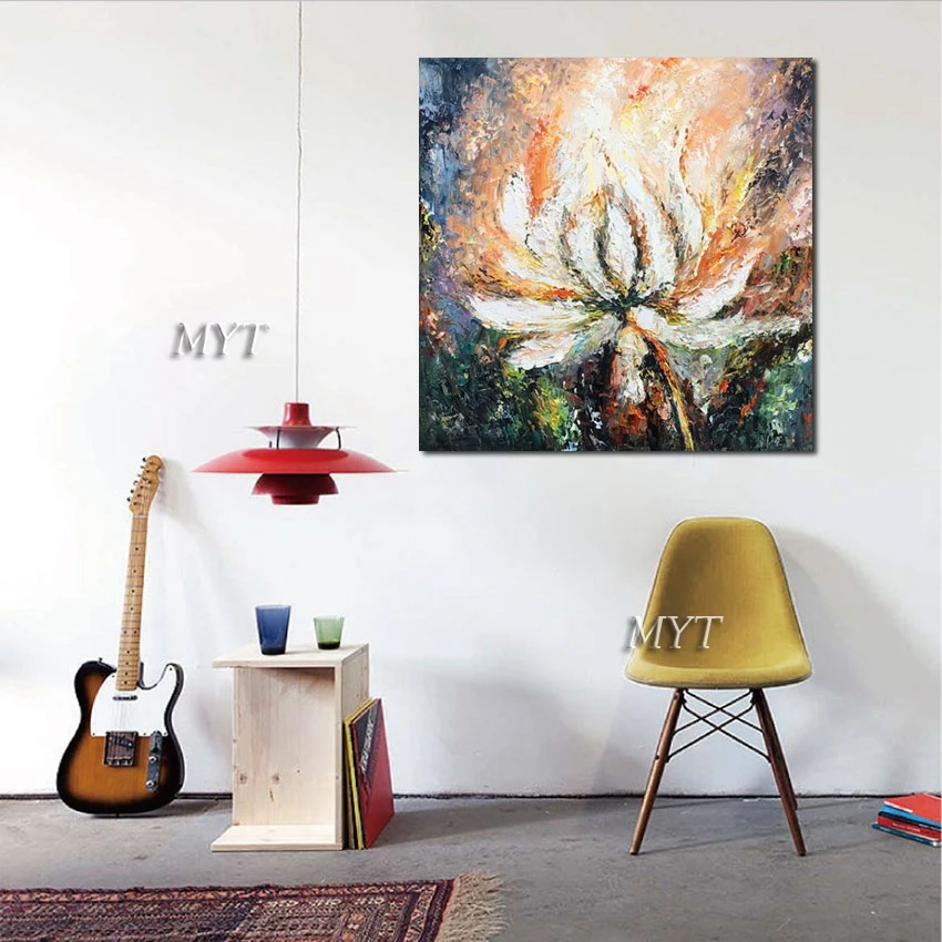 Современная палитра ножей цветов искусство Масляная живопись без рамки Холст