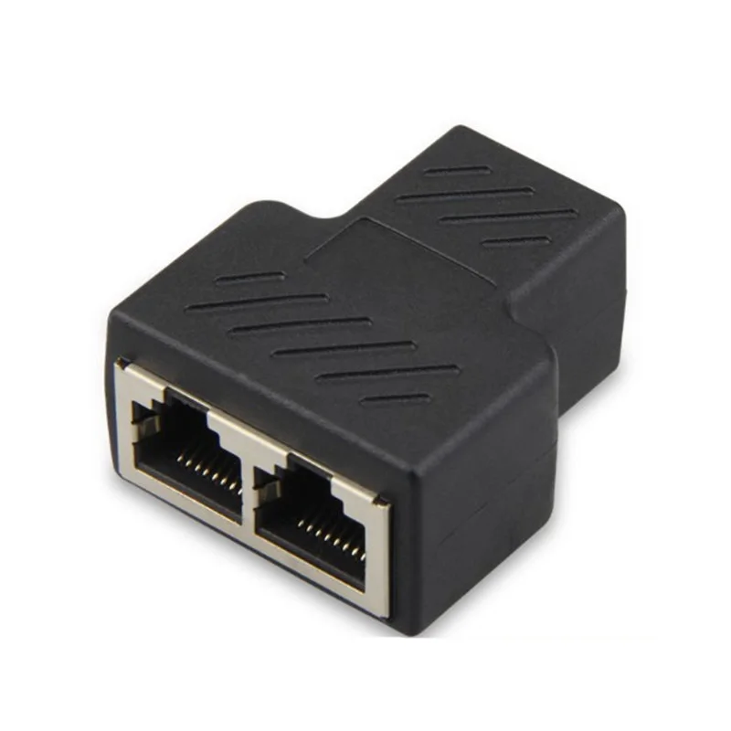Разветвитель сетевой Ethernet RJ45 с 1 на 2 каналами двойной переходник соединитель