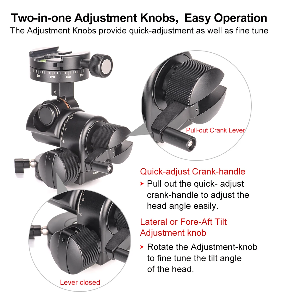 SUNWAYFOTO GH-PRO II tripod gear head panoramic head for dslr camera panorama head arca swiss with one free quick release plate