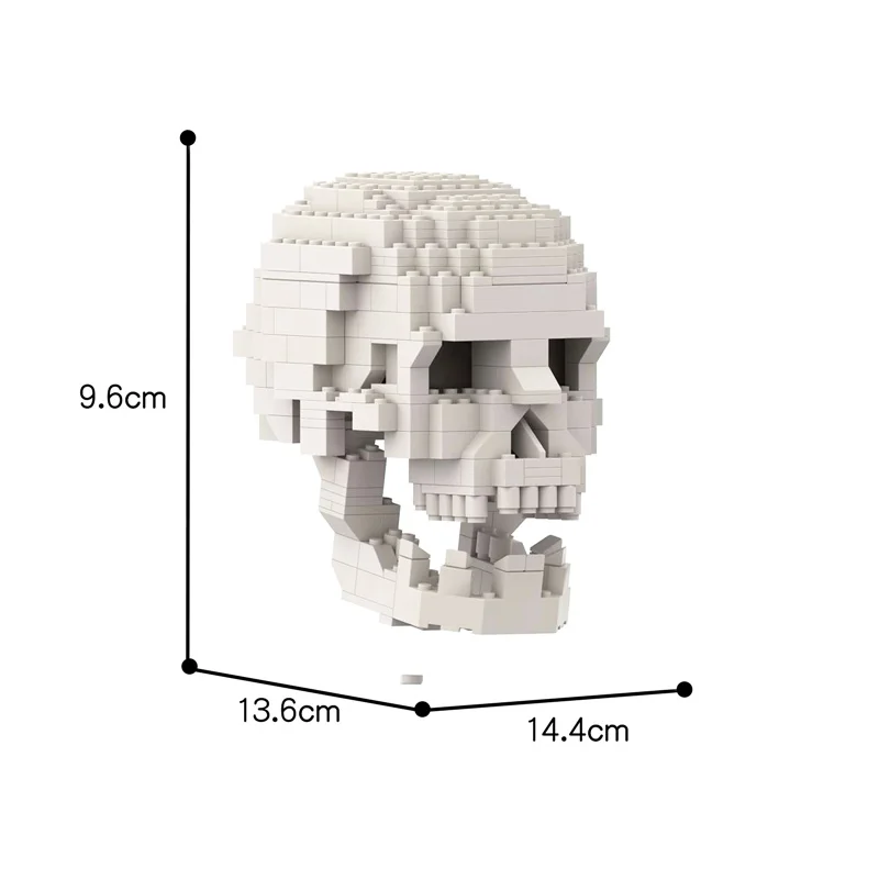 

MOC Human Skull With Brain Statue Model Building Blocks Bricks DIY Toys High-tech Creative Gift For Kids Collection Decoration