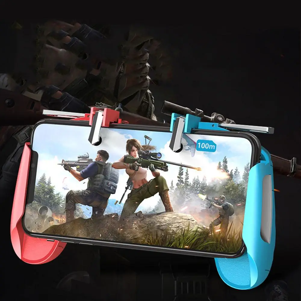 Portable Smartphone Gamepad Trigger Stand Tablet K18 2 in 1 Telescopic Fashion Phone Shooter Game Handle Mobile Controller | Мобильные