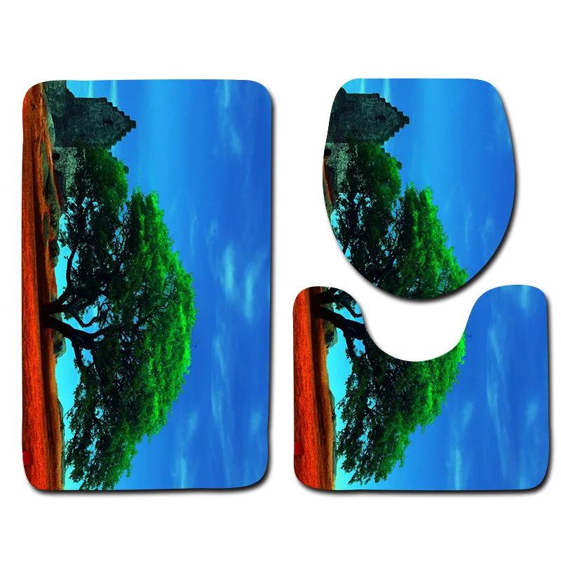 Набор ковриков Zeegle с принтом дерева для ванной комнаты коврик пола входной двери