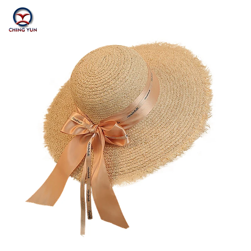 

CHINGYUN 2020 new summer women's bucket hat raffia leisure fashion beach sunshade fisherman big brim bow sun hat seaside travel